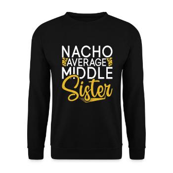 Middle Sister Gifts - Unisex Sweatshirt - black - Front - Alina (178cm) & Michal (187cm)