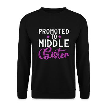 Middle Sister Gifts - Unisex Pullover - Schwarz - Vorne - Alina (178cm) & Michal (187cm)