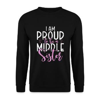Middle Sister Gifts - Unisex Sweatshirt - black - Front - Alina (178cm) & Michal (187cm)