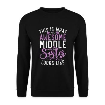 Middle Sister Gifts - Unisex Sweatshirt - black - Front - Alina (178cm) & Michal (187cm)