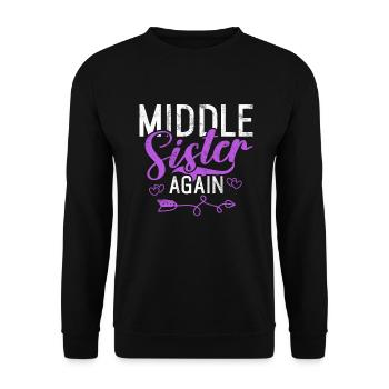 Middle Sister Gifts - Unisex Sweatshirt - black - Front - Alina (178cm) & Michal (187cm)