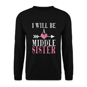 Middle Sister Gifts - Unisex Sweatshirt - black - Front - Alina (178cm) & Michal (187cm)