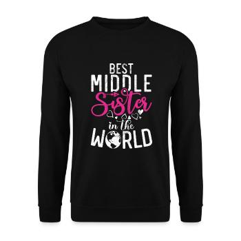 Middle Sister Gifts - Unisex Sweatshirt - black - Front - Alina (178cm) & Michal (187cm)