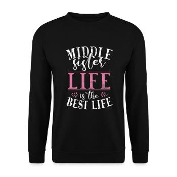 Middle Sister Gifts - Unisex Sweatshirt - black - Front - Alina (178cm) & Michal (187cm)