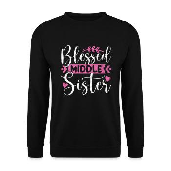 Middle Sister Gifts - Unisex Sweatshirt - black - Front - Alina (178cm) & Michal (187cm)