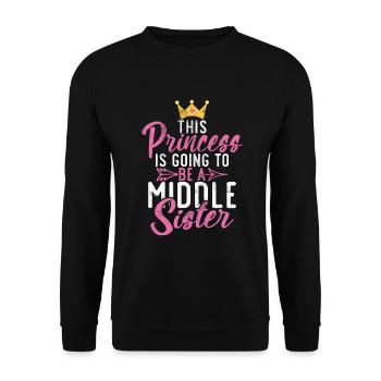 Middle Sister Gifts - Unisex Sweatshirt - black - Front - Alina (178cm) & Michal (187cm)