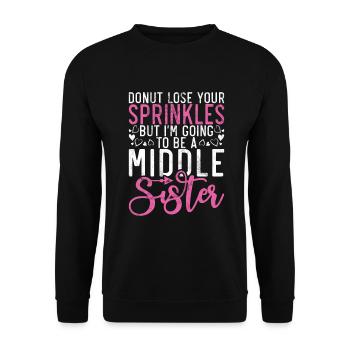 Middle Sister Gifts - Unisex Sweatshirt - black - Front - Alina (178cm) & Michal (187cm)
