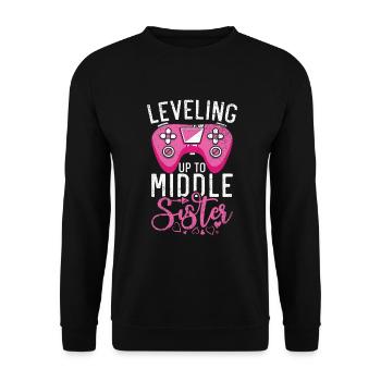 Middle Sister Gifts - Unisex Sweatshirt - black - Front - Alina (178cm) & Michal (187cm)