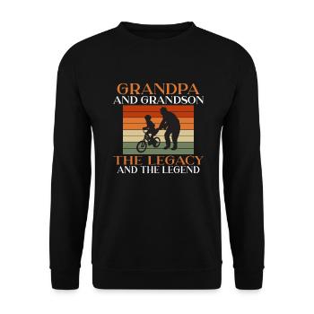 Grandpa Gifts - Unisex Pullover - Schwarz - Vorne - Alina (178cm) & Michal (187cm)