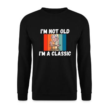 Grandpa Gifts - Unisex Pullover - Schwarz - Vorne - Alina (178cm) & Michal (187cm)