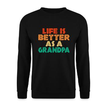 Grandpa Gifts - Unisex Pullover - Schwarz - Vorne - Alina (178cm) & Michal (187cm)