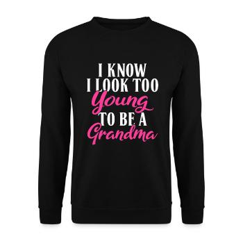Grandma Gifts - Unisex Pullover - Schwarz - Vorne - Alina (178cm) & Michal (187cm)