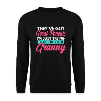 Grandma Gifts - Unisex Pullover - Schwarz - Vorne - Alina (178cm) & Michal (187cm)