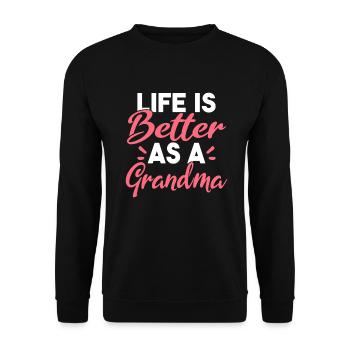 Grandma Gifts - Unisex Sweatshirt - black - Front - Alina (178cm) & Michal (187cm)