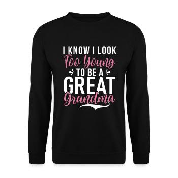 Great Grandma Gifts - Unisex Sweatshirt - black - Front - Alina (178cm) & Michal (187cm)