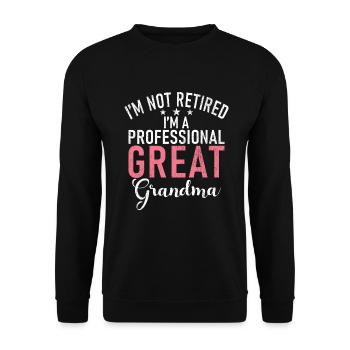 Great Grandma Gifts - Unisex Sweatshirt - black - Front - Alina (178cm) & Michal (187cm)