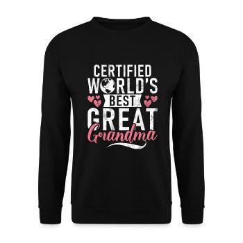 Great Grandma Gifts - Unisex Sweatshirt - black - Front - Alina (178cm) & Michal (187cm)