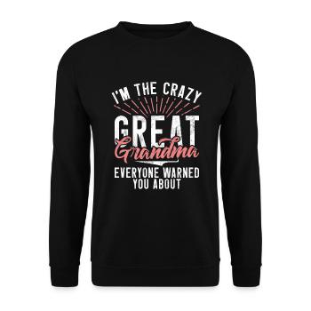 Great Grandma Gifts - Unisex Sweatshirt - black - Front - Alina (178cm) & Michal (187cm)