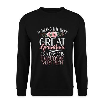 Great Grandma Gifts - Unisex Sweatshirt - black - Front - Alina (178cm) & Michal (187cm)