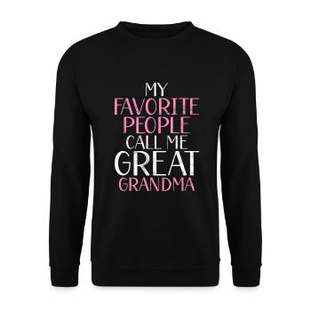 Great Grandma Gifts - Unisex Sweatshirt - black - Front - Alina (178cm) & Michal (187cm)