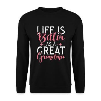 Great Grandma Gifts - Unisex Sweatshirt - black - Front - Alina (178cm) & Michal (187cm)