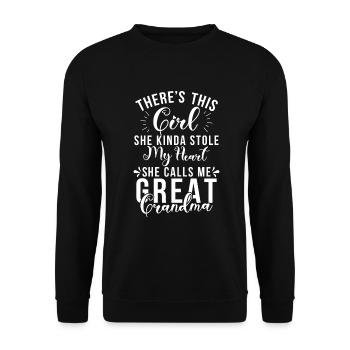 Great Grandma Gifts - Unisex Sweatshirt - black - Front - Alina (178cm) & Michal (187cm)