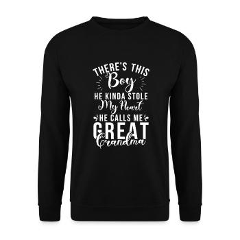 Great Grandma Gifts - Unisex Sweatshirt - black - Front - Alina (178cm) & Michal (187cm)