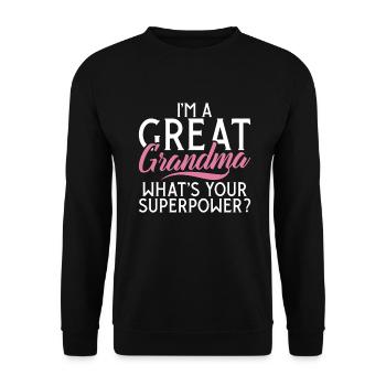 Great Grandma Gifts - Unisex Sweatshirt - black - Front - Alina (178cm) & Michal (187cm)