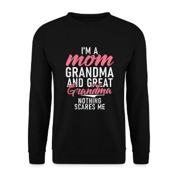Great Grandma Gifts - Unisex Sweatshirt - black - Front - Alina (178cm) & Michal (187cm)