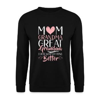 Great Grandma Gifts - Unisex Sweatshirt - black - Front - Alina (178cm) & Michal (187cm)