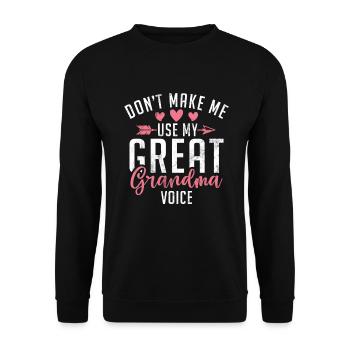 Great Grandma Gifts - Unisex Sweatshirt - black - Front - Alina (178cm) & Michal (187cm)