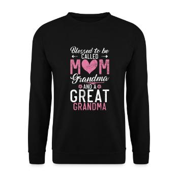 Great Grandma Gifts - Unisex Sweatshirt - black - Front - Alina (178cm) & Michal (187cm)