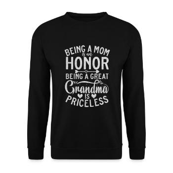Great Grandma Gifts - Unisex Sweatshirt - black - Front - Alina (178cm) & Michal (187cm)