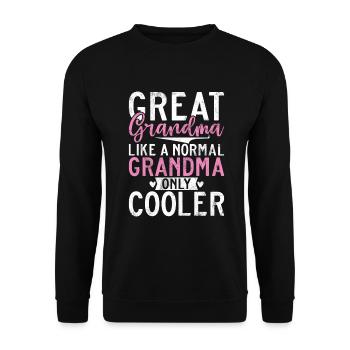 Great Grandma Gifts - Unisex Sweatshirt - black - Front - Alina (178cm) & Michal (187cm)