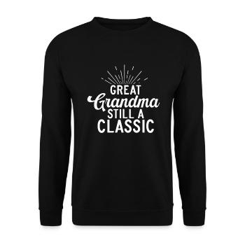 Great Grandma Gifts - Unisex Sweatshirt - black - Front - Alina (178cm) & Michal (187cm)