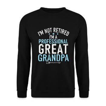 Cadeaux arrière-grand-père - Sweat-shirt Unisexe - noir - Devant - Alina (178cm) & Michal (187cm)