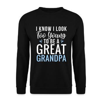 Cadeaux arrière-grand-père - Sweat-shirt Unisexe - noir - Devant - Alina (178cm) & Michal (187cm)