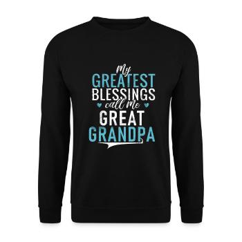 Cadeaux arrière-grand-père - Sweat-shirt Unisexe - noir - Devant - Alina (178cm) & Michal (187cm)