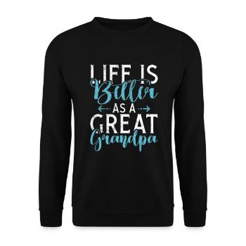 Cadeaux arrière-grand-père - Sweat-shirt Unisexe - noir - Devant - Alina (178cm) & Michal (187cm)
