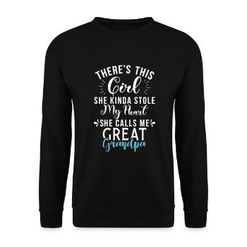 Cadeaux arrière-grand-père - Sweat-shirt Unisexe - noir - Devant - Alina (178cm) & Michal (187cm)