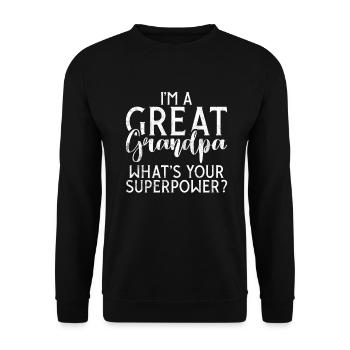 Cadeaux arrière-grand-père - Sweat-shirt Unisexe - noir - Devant - Alina (178cm) & Michal (187cm)