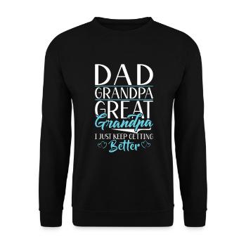 Cadeaux arrière-grand-père - Sweat-shirt Unisexe - noir - Devant - Alina (178cm) & Michal (187cm)