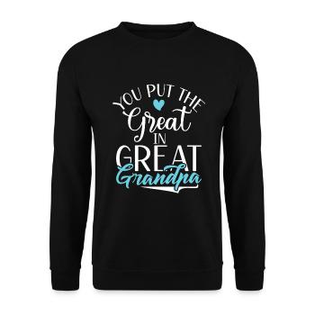 Cadeaux arrière-grand-père - Sweat-shirt Unisexe - noir - Devant - Alina (178cm) & Michal (187cm)