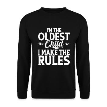 Oldest Child Gifts - Unisex Sweatshirt - black - Front - Alina (178cm) & Michal (187cm)