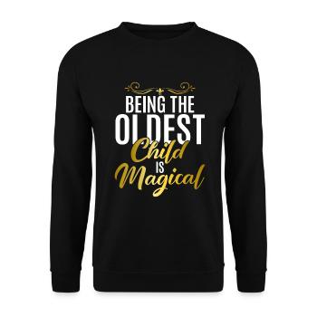 Oldest Child Gifts - Unisex Sweatshirt - black - Front - Alina (178cm) & Michal (187cm)