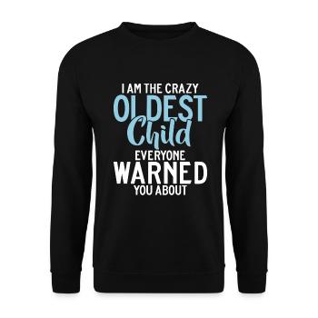Oldest Child Gifts - Unisex Sweatshirt - black - Front - Alina (178cm) & Michal (187cm)