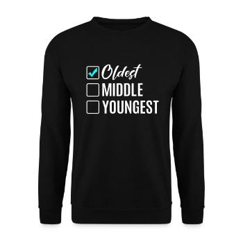 Oldest Child Gifts - Unisex Sweatshirt - black - Front - Alina (178cm) & Michal (187cm)