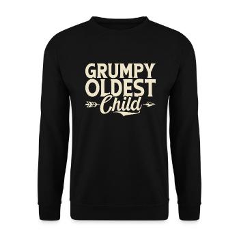 Oldest Child Gifts - Unisex Sweatshirt - black - Front - Alina (178cm) & Michal (187cm)