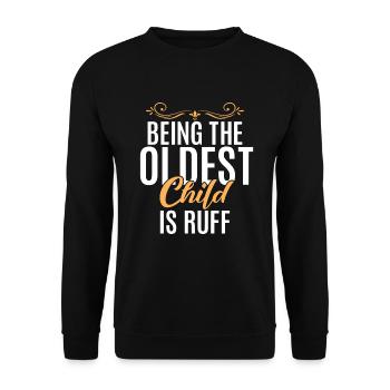Oldest Child Gifts - Unisex Sweatshirt - black - Front - Alina (178cm) & Michal (187cm)