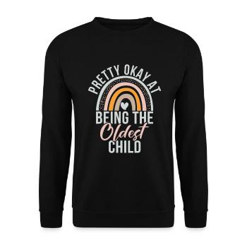 Oldest Child Gifts - Unisex Sweatshirt - black - Front - Alina (178cm) & Michal (187cm)